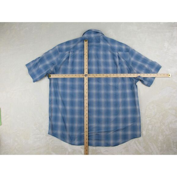 Duluth Trading Shirt Mens Extra Large Blue Plaid Button Up‎ Lightweght Outdoors - Picture 5 of 8